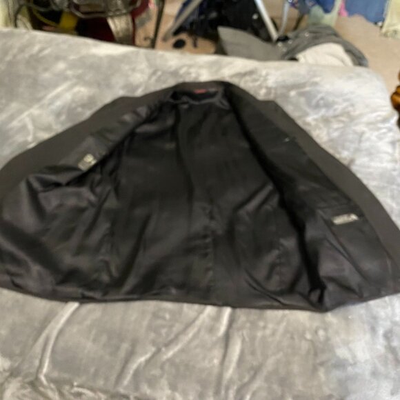 Stuart Hughes Mens Black Blazer Jacket 42R Regular Single-Breasted Two-Button - Picture 15 of 16